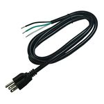 14 AWG Replacement AC Power Cord with Open End -3 Prong 6 Ft Black Heavy Duty Extension Cable Pigtail, 14/3 SJTW, NEMA 5-15P,15A, 1875W 125VAC