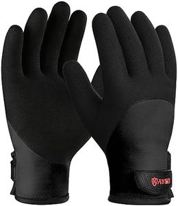 Waterproof Insulated Thermal Work Gloves - KG140W, Cold Condition Winter Gloves for Men and Women, Full Hand Double Latex Coated Ultra-Fine Crinkle Grip (3, Large),Black