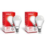 Eveready 18W LED Bulb | 1800 Lumen | 4KV Surge Protection | Long Life & Low Maintenance | BIS Certified | 1 Year Warranty | 100 Lumens Per Watt | Cool Day Light (6500K) | B22 | Pack of 2