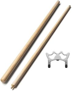 LOCKCUE 57" 2 Piece Pool Cue Stick, Maple Wood with Chrome-Plated Zinc Alloy Screw-on Billiard Bridge Head