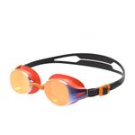 Speedo Junior Hydropure Swimming Goggles, Quick Drying, Training, Fitness, Chlorine Resistant , Black/Mango/Orange Gold, One Size