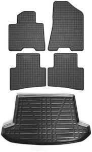 OMAC Fußmatten & Kofferraumwanne Set kompatibel mit Hyundai Tucson 2015-2020 Gummi Schwarz 5X
