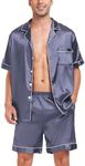 SWOMOG Men Silk Satin Pajamas Sets 
