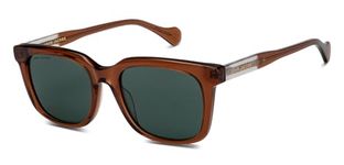 John Jacobs | Brown - Green | Full Rim Square Stylish & Premium UV Protected Sunglasses | Coastline | 100% UV Protection (UV 400) | Men & Women | Wide | JJ S16879