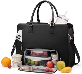 LOVEVOOK Lunch Tote Bag for Women, Insulated Work Tote with Laptop Compartment & Cup Holder, 2-in-1 Teacher & Nurse Bag for Work, Travel & Commuting