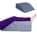 Byre® Leg Rest Wedge Pillow | Premium Memory Foam Leg Elevation Pillow | Orthopaedic Foot Support | Circulation, Swelling, Foot and Knee Discomfort, Leg Pain | Removable and Washable Cover