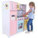 KidKraft KidKraft Wooden Large Pastel Play Kitchen with Turning Knobs, See-Through Doors and Play Phone