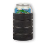 Beer Can Cooler made from 4 Real Ice Hockey Pucks [2-PACK] 12oz Beer Cooler for Hockey Gifts, Black Can Coolers for Hockey Dad Gifts, Insulated Beer Can Holder