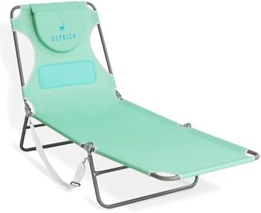 Ostrich Ladies Comfort Lounger with Chest Support, Portable Reclining Outdoor Patio Beach Lawn Camping Pool Tanning Chair, Teal