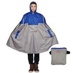 SudaTek NEW Lightweight Cycling Rain Poncho Bike Hooded Raincoat Rain Cape Duarable Breathable and Waterproof with Reflector Strips for Mens and Womens (Blue)