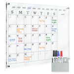 MAKELLO Planning Board for Wall Clear Acrylic Calendar Monthly Dry Erase Boards for Family, Home, Office, Classroom, Apartment 60X45CM