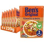 BEN'S ORIGINAL Tomato and Basil Microwave Rice, Bulk Multipack 6 x 220g pouches