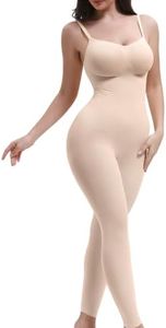 SHAPERX Women's Full Body Tummy Control Shapewear High Waisted Seamless Compression Leggings Stretchy Shaper Bodysuit,SZ5809-Beige-XXS/XS