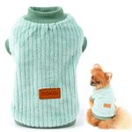 SMALLLEE_LUCKY_STORE Pet Ribbed Fleece Jumpers Pullover Sweatshirt for Small Dogs Cat,Puppy Yorkie Chihuahua Warm Sweater Winter Clothes