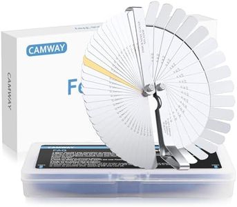 CAMWAY Stainless Steel Feeler Gauges - 0.04-0.88mm 32pcs Straight and 16pcs Bent 45º Blades Feeler Gauge for Automotive Motorcycle Valve Adjustment,Spark Plug,Engine Gaps Thickness Measuring Tools