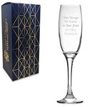 Personalised Engraved 7.7oz Aria Champagne Flute, Personalise with Any Message for Any Occasion, Stylize from Various Fonts, Gift Box Included, Laser Engraved