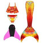 NAITOKE Mermaid Tail for Swimming for Children with Mermaid Fin, Xqyfn, 120 cm