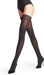 FALKE Women's Pure Matt 50 Thigh Highs, Black (Black 3009), M, 1 Pair