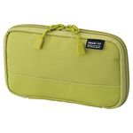 Lihit Lab Compact Pen Case (Pencil Case), Water & Stain Repellent,3.5" x 6.5'', Green (A7687-6),Yellow Green