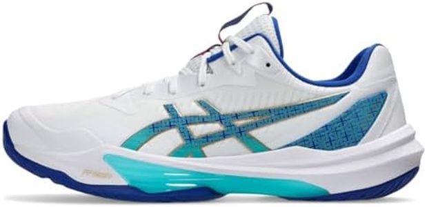 ASICS Men's Sky Elite FlyteFoam Mid Top 3 Volleyball Shoes, 10, White/ASICS Blue