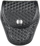 7900, Covered Cuff Case Basketweave Black-Size 1 Chrome