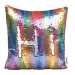 JOTOM Two-color Reversible Sequins Pillow Case Cushion Covers Magical Color Changing Pillow Cover for Home Car Sofa Decorative,40x40cm (Multicolor Sequins)