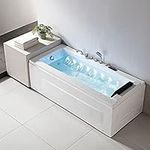 DECORAPORT HIGH-END 67 In Waterfall Whirlpool bathtub with Control Panel, Heater, Radio Speaker, Air jets with LED Light (D-DK-Q351N-L)