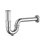 Viking Brass P Trap - Thread Size 32mm (1-1/4") - Inner Type - Length 300mm (12”) - Finish Polished CP - Ideal for Washbasin, Corner Basin & Kitchen Sinks,Efficient Water Drainage System