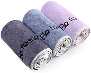 BOBOR Gym Towels Set, Microfiber Sports Towel for Men and Women, Super Soft and Quick-Drying 3-Pack Set Towel, for Tennis, Yoga, Cycling, Swimming (1Blue+1Purple+1Gray, 14" x 29")