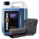 ShineXPro 2.7 Ltr Foam Car Wash Shampoo With 2Pcs 500GSM Microfiber Cloth & Wash Mitt - Thick Foam With Shine Enhancing Formula