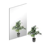 TSKDKIT HD Wall Mirror Self Adhesive Glass Mirror High Clear Mirror Stick On Frameless Large Adhesive Mirror Tile for Bathroom, Bedroom, Living Room, Hallway Decoration(40 x 30cm)