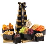 Holiday Nut and Fruit Gift Tower – Gourmet Mix of 12 Assorted Nuts & Dried Fruit Snacks in Individual Boxes – Large Bulk Variety Basket Set for Christmas, Holiday or Easter Gift By Nut Cravings