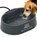 Heated Water Bowl for Dog & Cat, Outdoor Heated Pet Bowl with Anti Chew Cord, Large Heated Dog Bowl Provides Drinkable Water in Winter for Dogs Cats Chickens Birds,0.98 Gallon/125 OZ,35 Watts