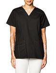 WonderWink Women's Wonderflex Verity Scrub Top, Black, Medium