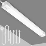 luktix LED Batten Light Daylight 6000K | 18W 1.4FT Linkable LED Fluorescent Light | IP66 LED Tube Lights | Shed Light, Workshop and Garage Lighting | Plug in Ceiling Light Strip