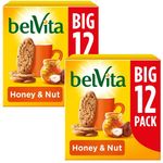 Breakfast Bar Bundle with Belvita Honey & Nuts Big Pack 12 Bars Per Pack (2 Pack)