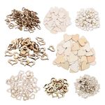 500Pcs Wood Heart Slices, 4 Size 2 Styles Unfinished Natural Wood Heart Slices, Heart Shaped Wooden Embellishments Unfinished Wood Cutout for Wedding Christmas Party DIY Crafts(10-40mm)