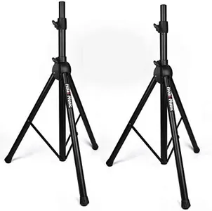 Pair of PA Speaker Stands by Hola! Music, Professional Heavy-Duty Tripod Structure, 4-6ft Adjustable Height, Model HPS-500PA