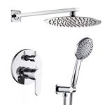 ROVOGO Bathroom Shower Faucet System, Rain Shower and Handheld Combo Set, Shower Trim Kit and Rough-in Valve Included, Chrome