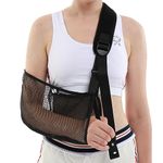 Mesh Arm Shoulder Sling - Medical Shoulder Immobilizer for Shower - Adjustable Arm Brace for Torn Rotator Cuff Injury - Right Left Arm for Men Women - Shower Sling for Elbow, Wrist (updated version 2)