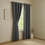 LINENWALAS 100% Solid True Solid Blackout Curtains (7 Feet),Set of 2 Panels,Complete Light Block,Thermal Insulated & Noise Reducing Room Darkening Curtains for Living Room & Home Dcor (Grizzle Gray)