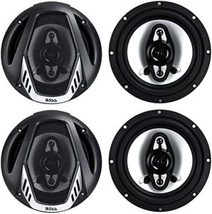 BOSS Audio Systems 6.5 Inch 400 Watt 4 Way 4 Ohm Full Range Car Audio Coaxial Stereo Speakers with Mylar Dome Tweeters, 2 Pairs