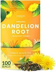 Organic Dandelion Root Tea-100 Tea Bags | Organic Herbal Tea | Eco-Friendly Tea Bags | Non-GMO Caffeine Free Tea