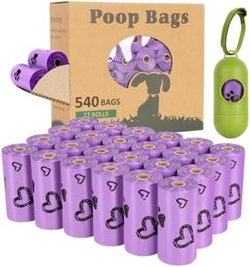 Yingdelai Dog Poop Bag Rolls - 540 Count Dog Waste Bags with Dispenser, Extra Thick Strong Leak proof Poop Bags for Dogs Doggy | Scented Purple