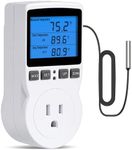 INKBIRDPLUS Plug in Thermostat Temperature Controlled Outlet Digital Thermostat Outlet Heating Cooling Control Timer 1800W 110V 15A Backlit Display (TC/Timer)