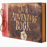 Our Adventure Book Diary Photo Scrapbook, Color cover, Retro Style Travel Souvenir Inspired by 'Up', Ideal for Photos, Gift for Couples Anniversary, Weddings, Travelling, Birthday, Christmas