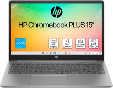 HP Chromebook Plus 15.6" Laptop – i3, 8GB RAM, 128GB SSD, Silver