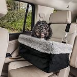 Dog Booster Car Seat, for Small and Medium Pets Up to 8kg, with Clip On Safety Lead, Elevated Pet Booster Seat