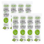 DELON+ Premium Cotton Rounds with Aloe Vera & B5 Provitamin - 100 Count pack of 8