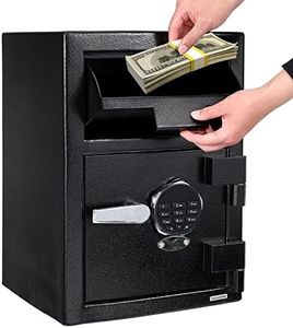 Depository Safe Digital Depository Safe Box, 13.7'' X 15.7'' X 19.2'' Electronic Steel Safe with Keypad, Locking Drop Box with Slot, Metal Lock Box with Two Emergency Keys for Your Valuables